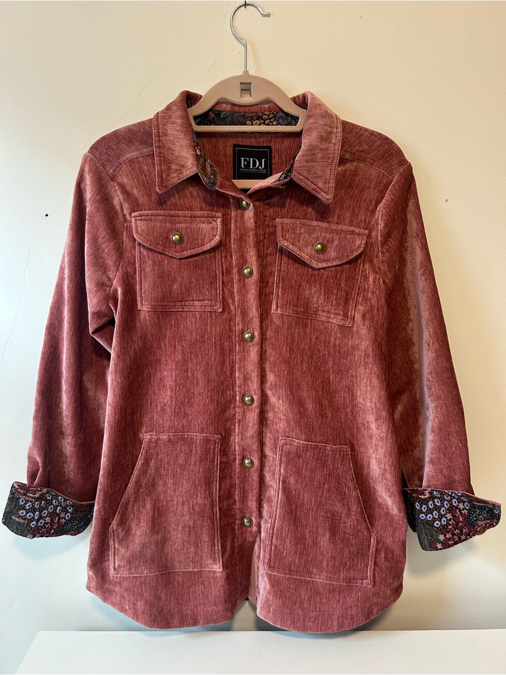 FDJ Corduroy Shacket in Dusty Rose